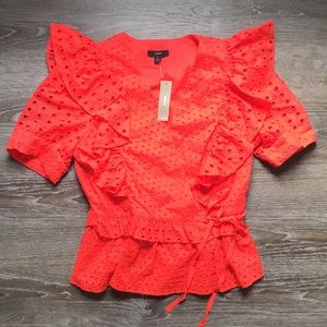 NWT JCrew Ruffle Eyelet Top